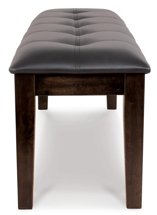 Haddigan Dark Brown Upholstered Dining Bench