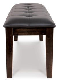 Haddigan Dark Brown Upholstered Dining Bench