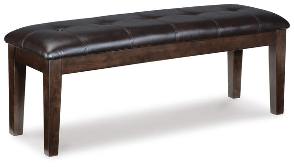 Haddigan Dark Brown Upholstered Dining Bench