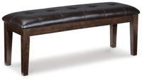 Haddigan Dark Brown Upholstered Dining Bench