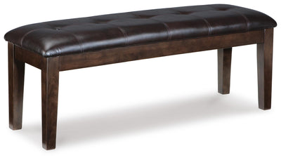 Haddigan Dark Brown Upholstered Dining Bench