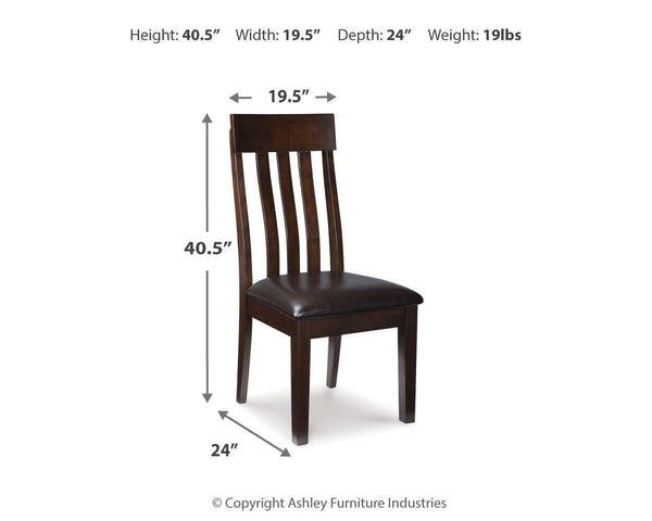 Haddigan Dark Brown Rake Back Upholstered Dining Chair (Set of 2)