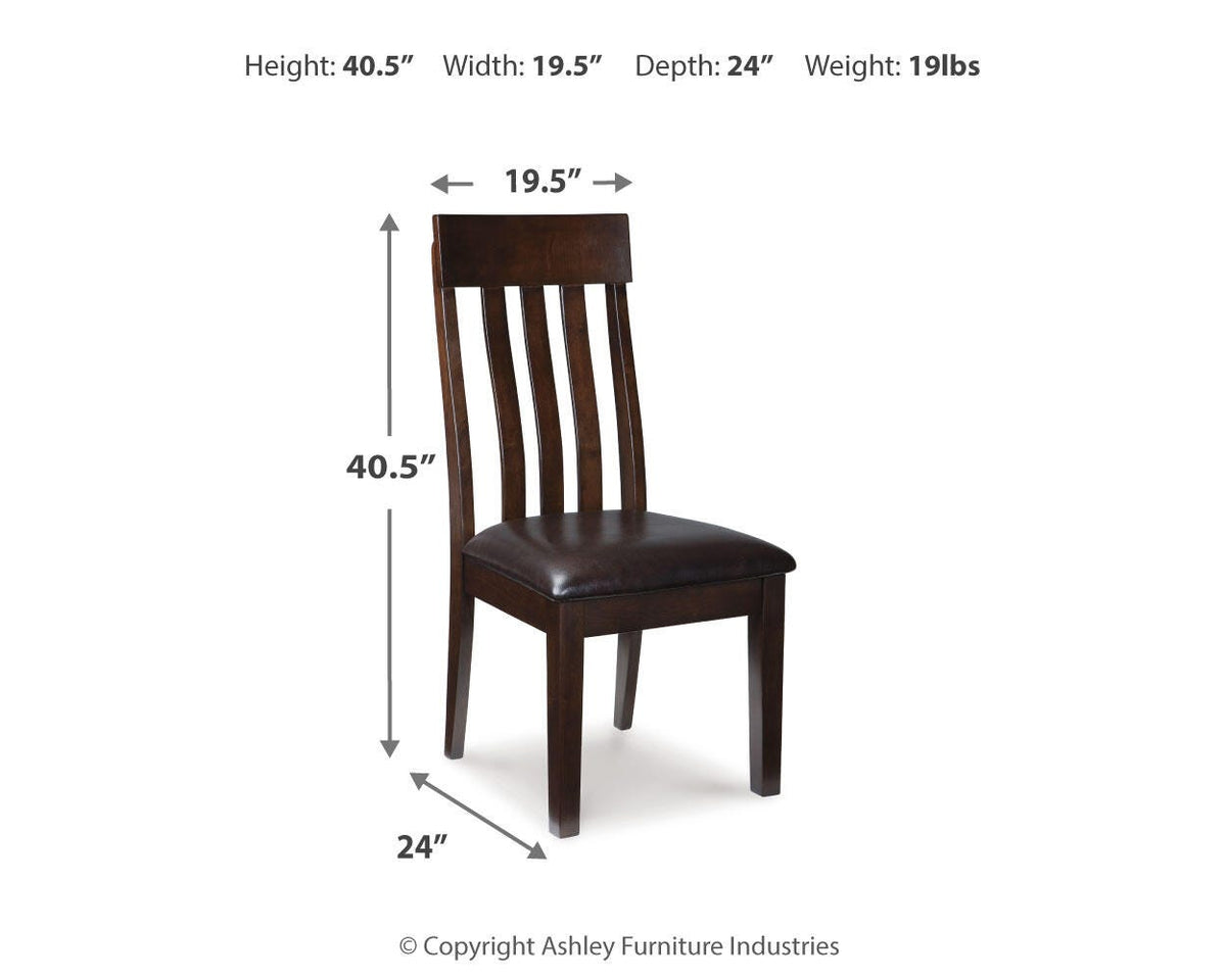 Haddigan Dark Brown Rake Back Upholstered Dining Chair (Set of 2)