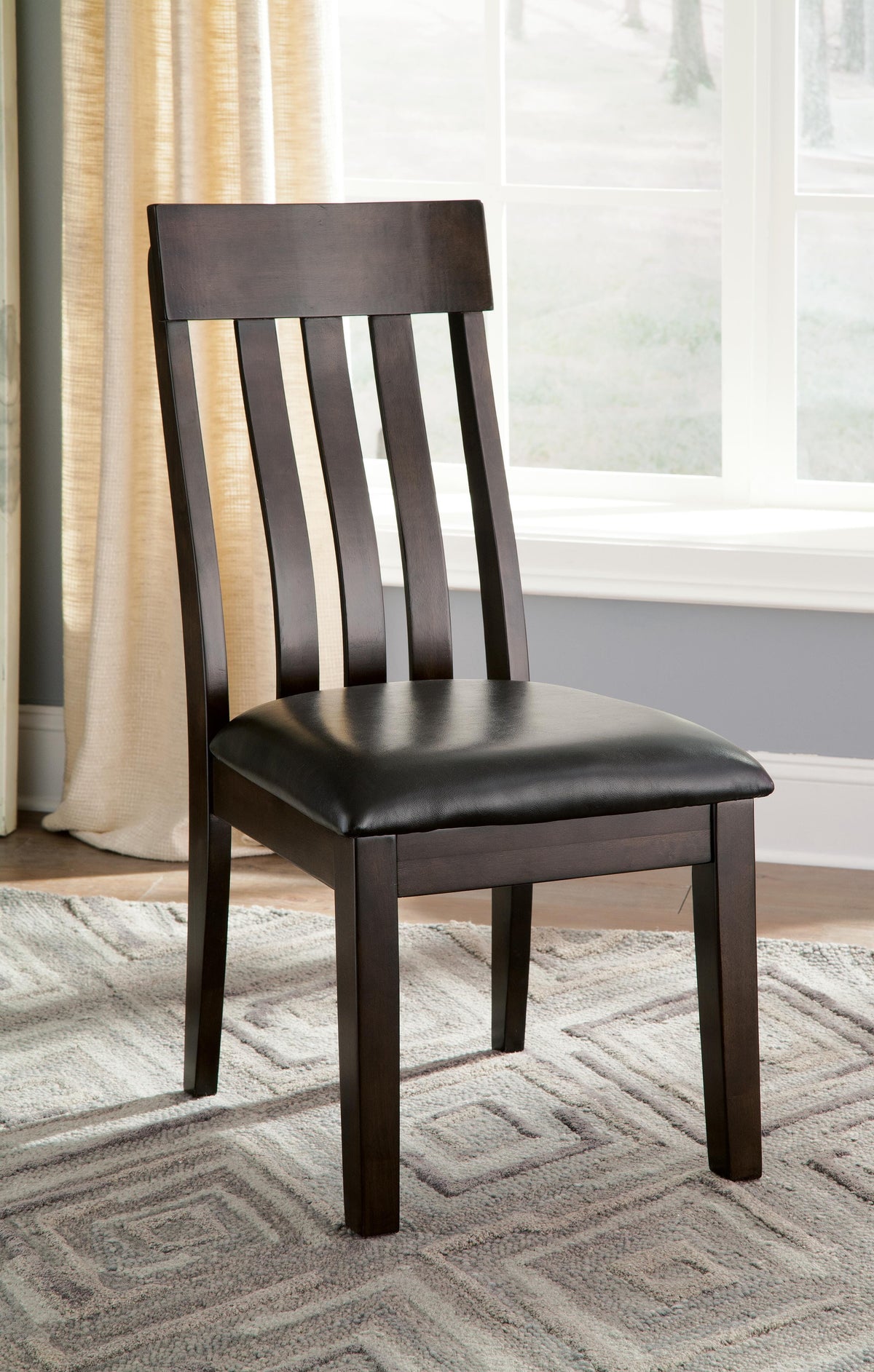 Haddigan Dark Brown Rake Back Upholstered Dining Chair (Set of 2)