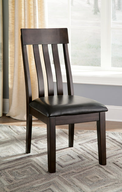 Haddigan Dark Brown Rake Back Upholstered Dining Chair (Set of 2)