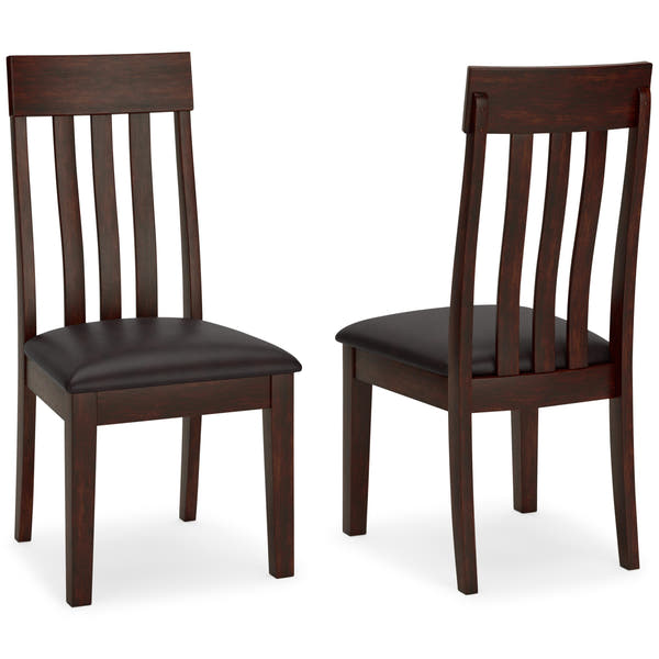 Haddigan Dark Brown Rake Back Upholstered Dining Chair (Set of 2)