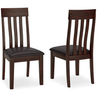 Haddigan Dark Brown Rake Back Upholstered Dining Chair (Set of 2)