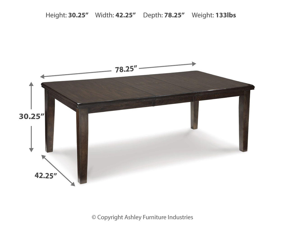 Haddigan Dark Brown Extendable Dining Table