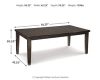 Haddigan Dark Brown Extendable Dining Table