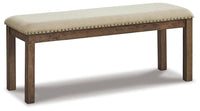 Moriville Beige Upholstered Dining Bench