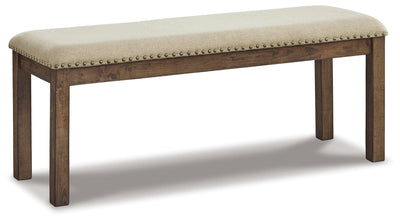 Moriville Beige Upholstered Dining Bench