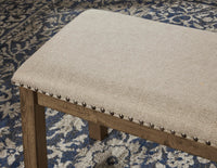 Moriville Beige Upholstered Dining Bench