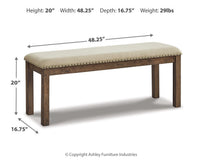 Moriville Beige Upholstered Dining Bench