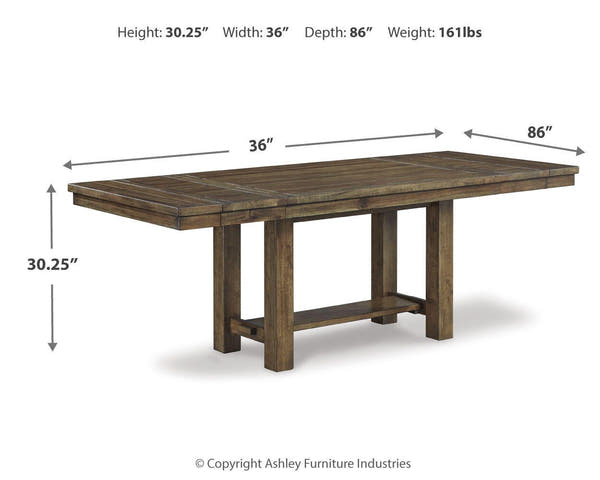 Moriville Grayish Brown Extendable Dining Table