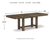 Moriville Grayish Brown Extendable Dining Table