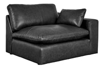 Emilia Black Leather 2pc Modular Sectional Loveseat