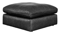 Emilia Black Leather 3pc Modular Sectional Sofa