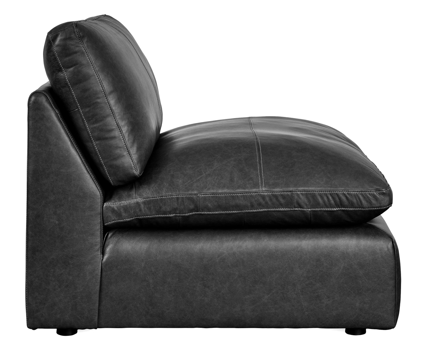 Emilia Black Leather 4pc Modular Sectional Sofa