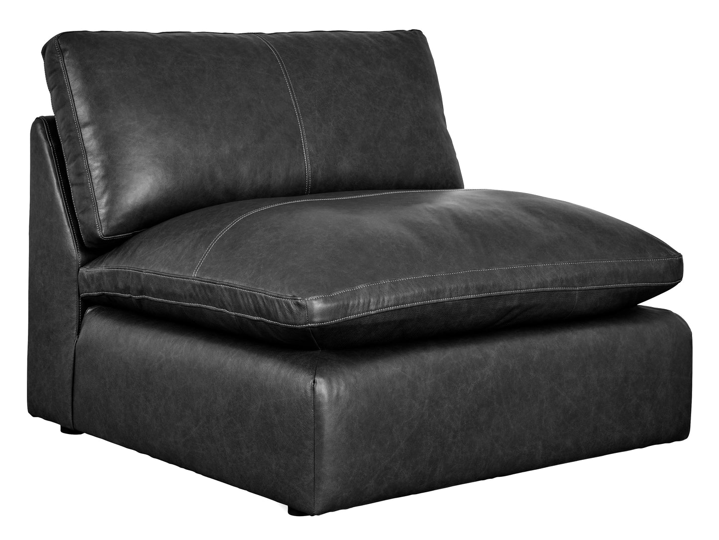 Emilia Black Leather 7pc Modular Sectional
