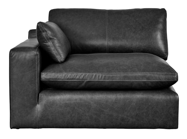 Emilia Black Leather 6pc Modular Sectional