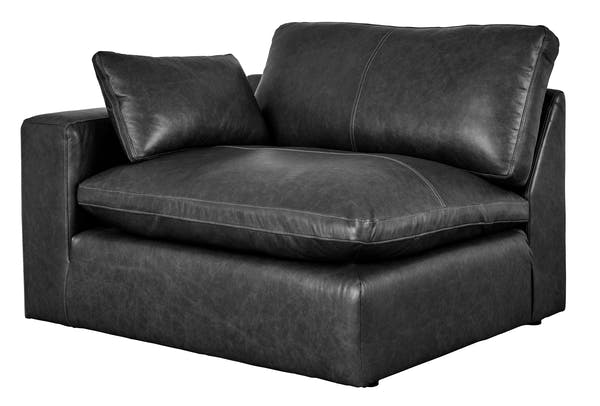 Emilia Black Leather 5pc Modular Sectional Living Room Set