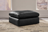 Emilia Black Leather 5pc Modular Sectional