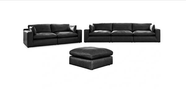 Emilia Black Leather 5pc Modular Sectional Living Room Set