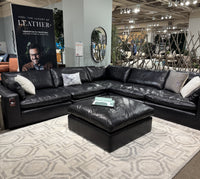 Emilia Black Leather 5pc Modular Sectional