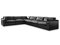 Emilia Black Leather 6pc Modular Sectional