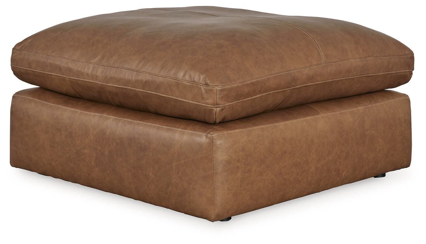 Emilia Caramel 3-Piece Sectional and 2 Ottomans