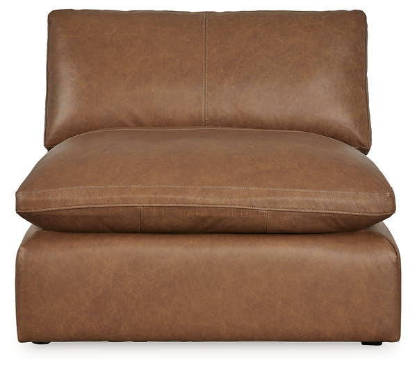Emilia Caramel 3-Piece Sectional and 2 Ottomans