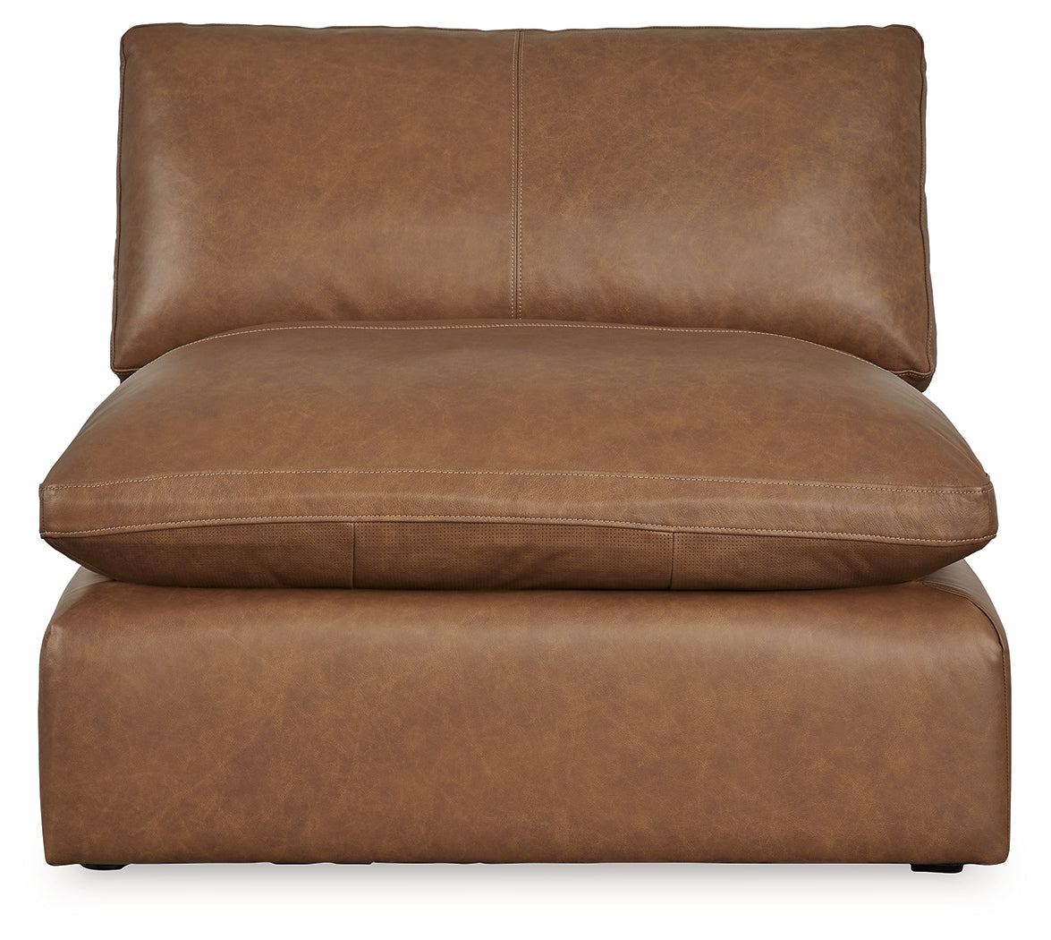 Emilia Caramel 3-Piece Sectional and 2 Ottomans