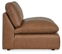 Emilia Caramel 3-Piece Sectional and 2 Ottomans
