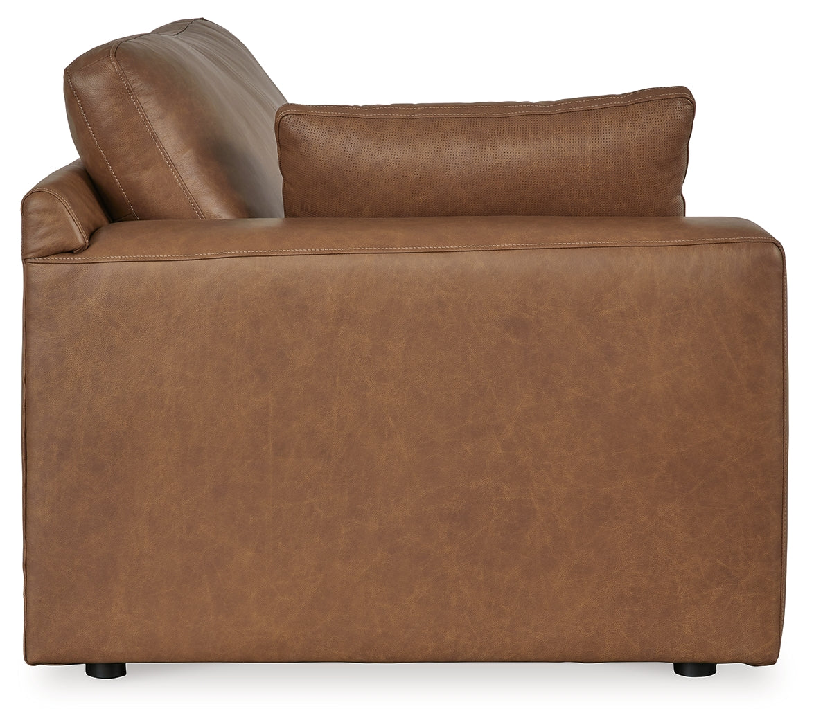 Emilia Caramel 3-Piece Sectional and 2 Ottomans