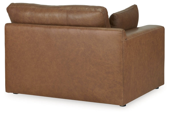Emilia Caramel 3-Piece Sectional and 2 Ottomans