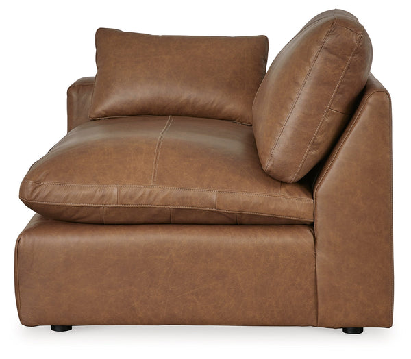 Emilia Caramel 3-Piece Sectional and 2 Ottomans