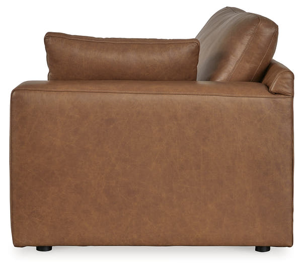 Emilia Caramel 3-Piece Sectional and 2 Ottomans