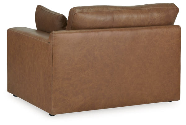 Emilia Caramel 3-Piece Sectional and 2 Ottomans