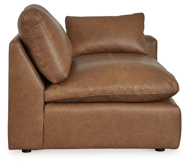 Emilia Caramel 3-Piece Sectional and 2 Ottomans