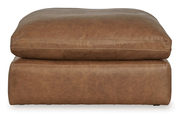 Emilia Caramel Leather 2pc Modular Sectional Loveseat