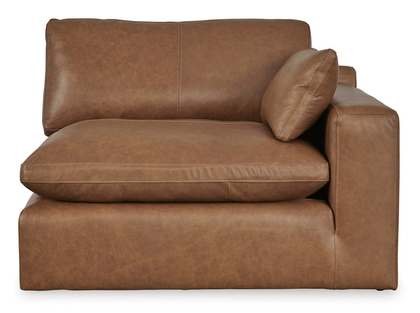 Emilia Caramel Leather 4pc Modular Sectional Sofa