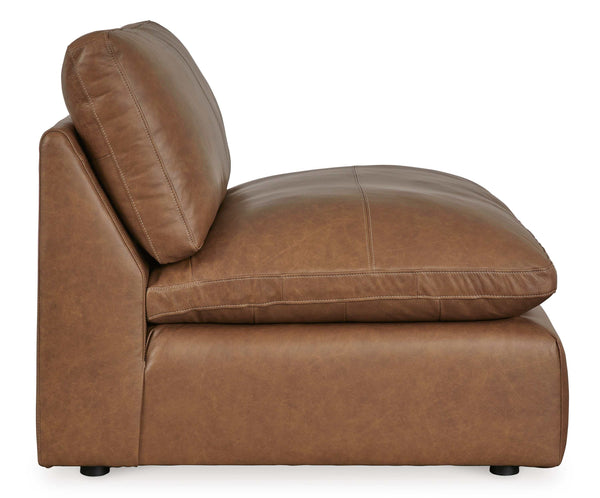 Emilia Caramel Leather 4pc Modular Sectional Sofa
