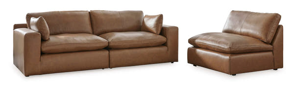 Emilia Caramel Leather 5pc Modular Sectional Living Room Set