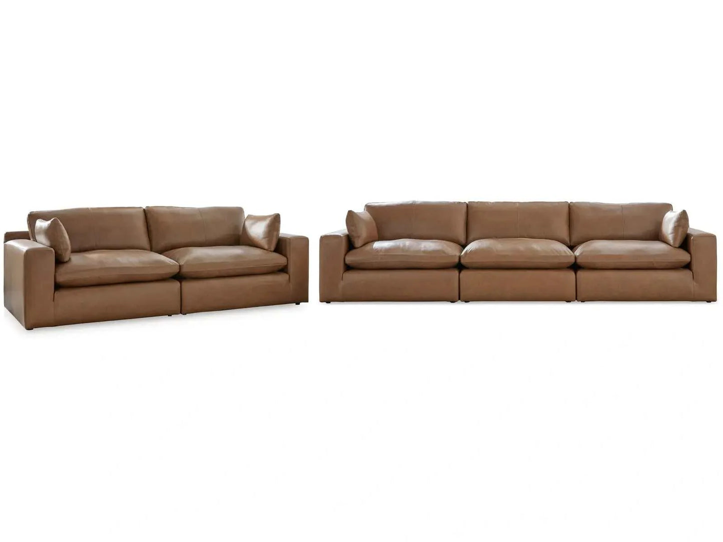 Emilia Caramel Leather 5pc Modular Sectional Living Room Set