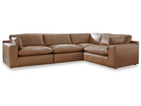 Emilia Caramel Leather 4pc Modular Sectional Sofa