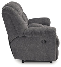 Foreside Charcoal Reclining Loveseat w/Console
