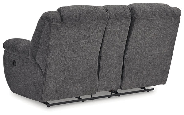 Foreside Charcoal Reclining Loveseat w/Console
