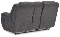 Foreside Charcoal Reclining Loveseat w/Console