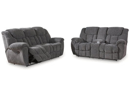 Foreside Charcoal Reclining Sofa and Loveseat