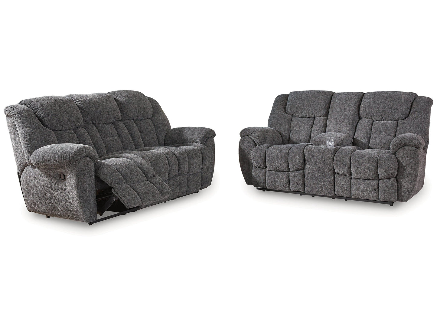 Foreside Charcoal Reclining Sofa and Loveseat